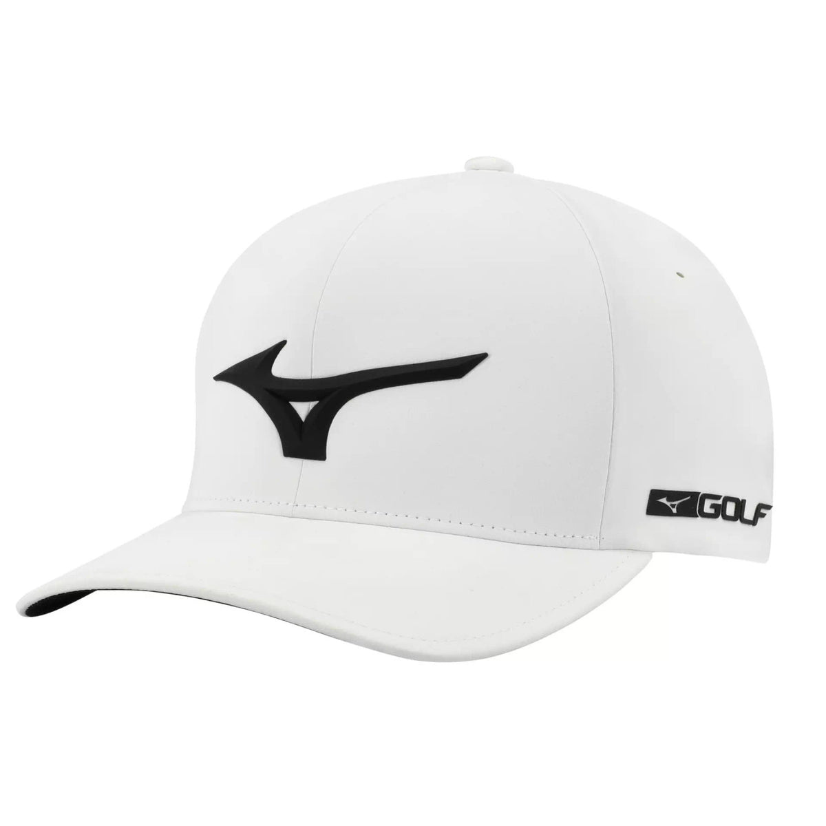 Mizuno Tour Delta Fitted Golf Hat - White/Black