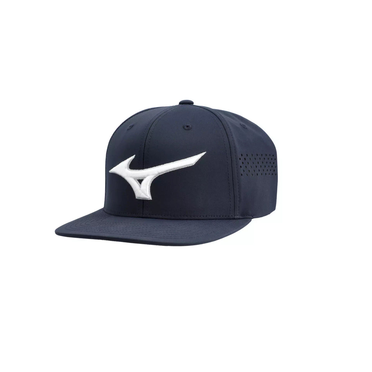 Mizuno Tour Flat Snapback Golf Hat - Navy/White