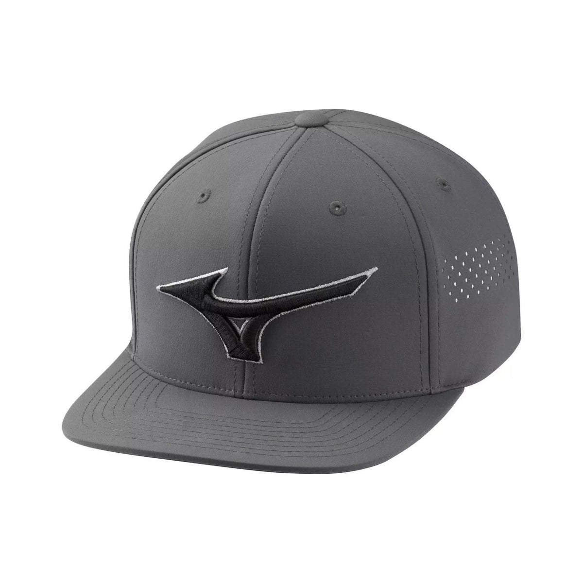 Mizuno Tour Flat Snapback Golf Hat - Dark Charcoal