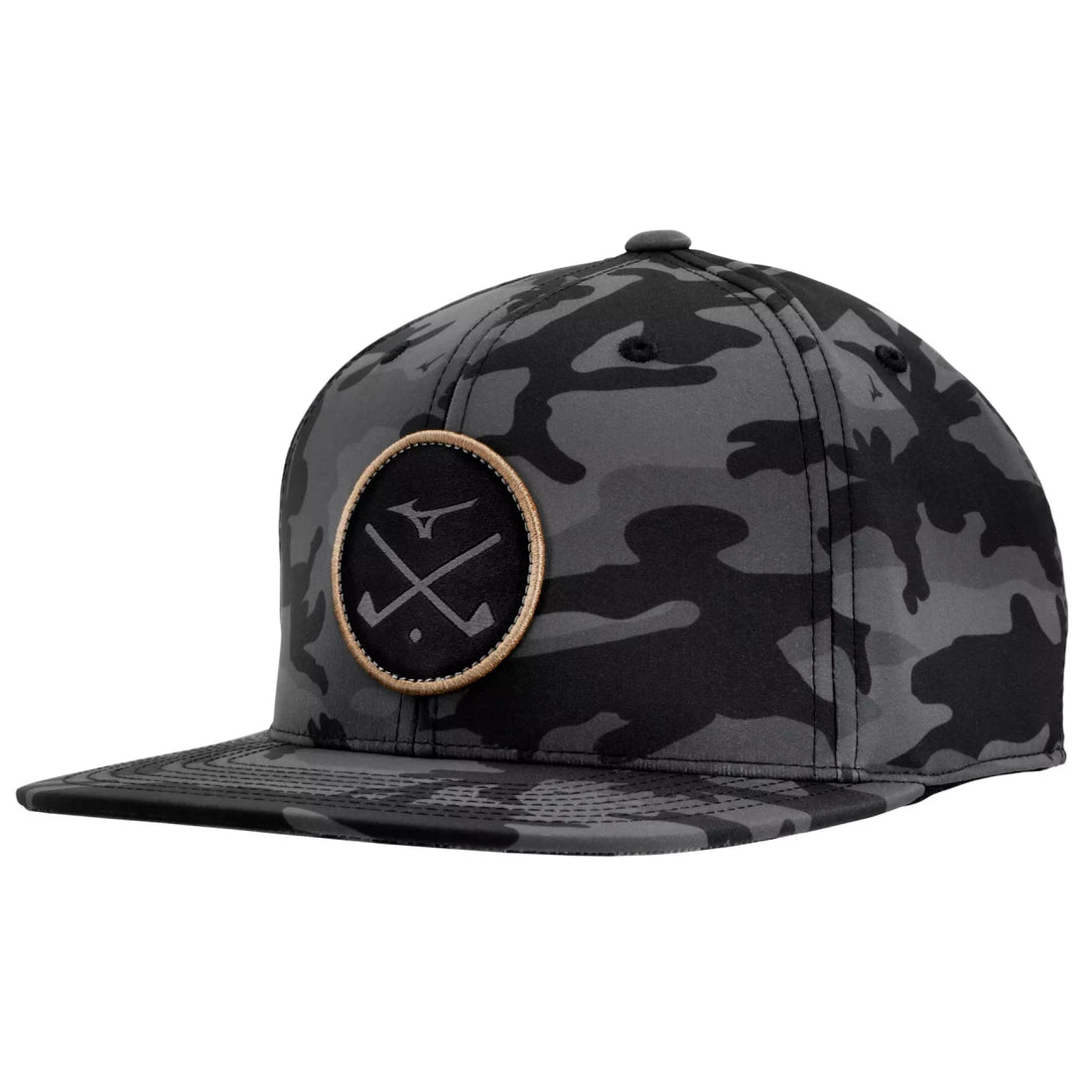 Mizuno Crossed Clubs Snapback Golf Hat - Black Camo/Copper