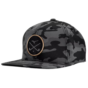 Mizuno Crossed Clubs Snapback Golf Hat - Black Camo/Copper