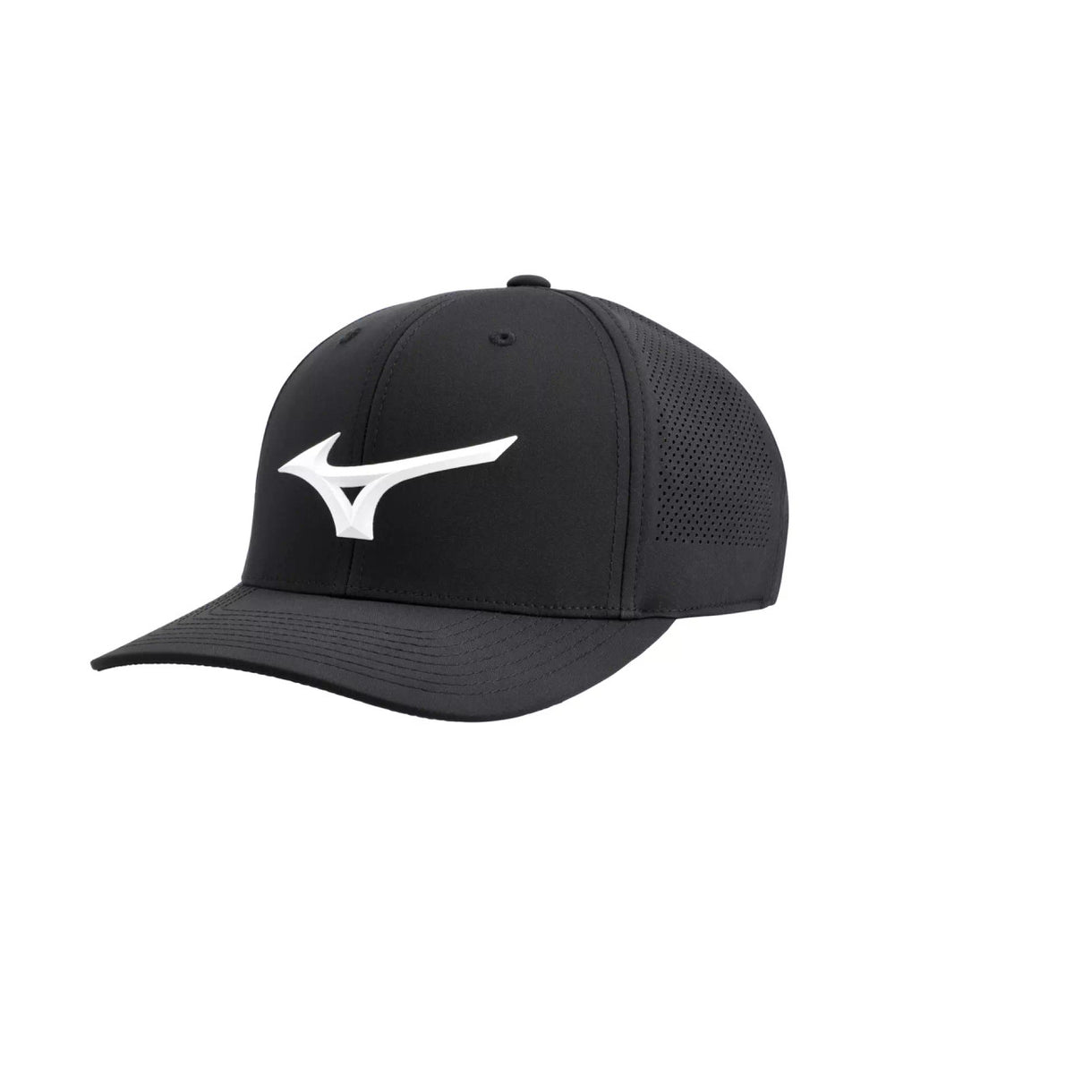 Mizuno Tour Vent Snapback Golf Hat - Black/White