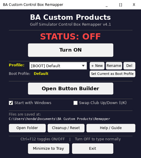 BA Remapper - Free Control Box Software for GSPro
