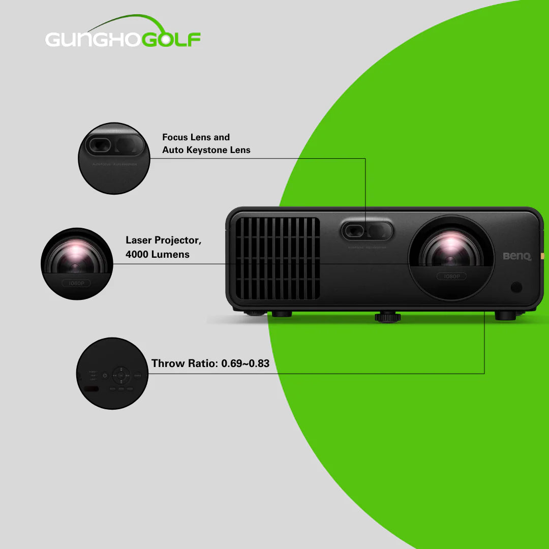 BENQ AH500ST 4000 Lumen Short Throw 1080P Laser Golf Simulator Projector