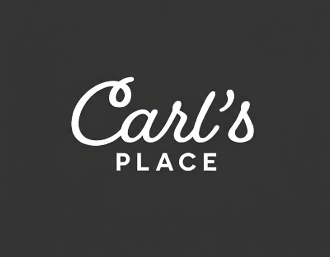 Logo of 'Carl's Place' with a black text on a white background
