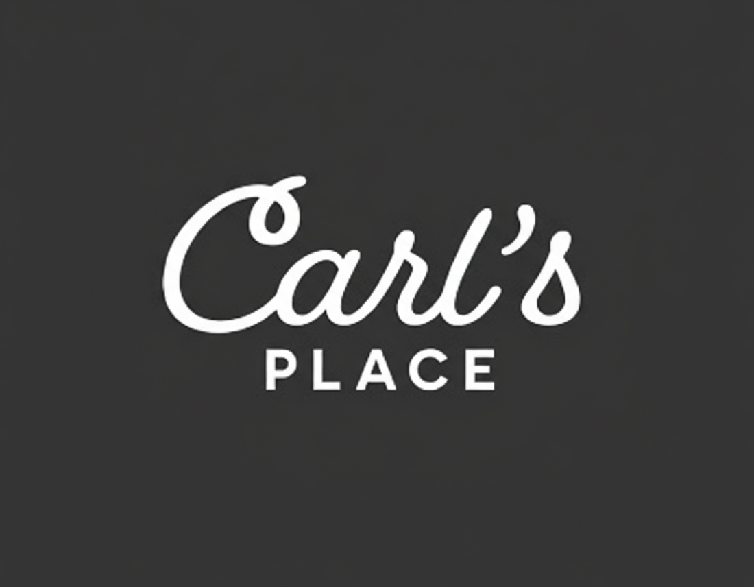 Logo of 'Carl's Place' with a black text on a white background