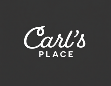 Logo of 'Carl's Place' with a black text on a white background
