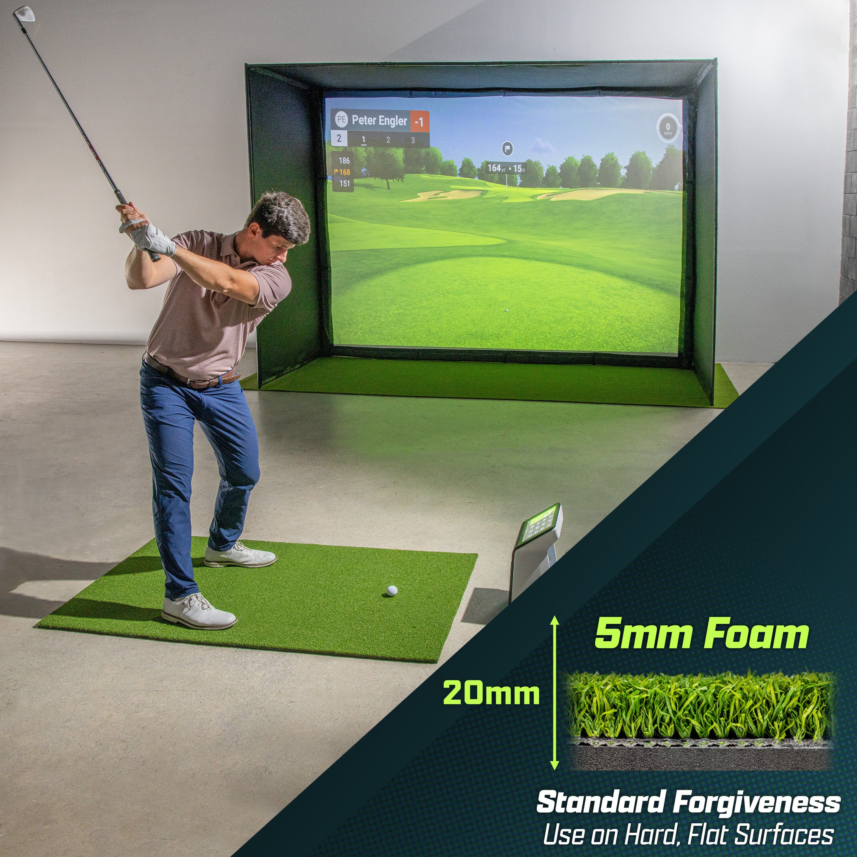 GoSports Golf Hitting Mat - PRO 5 x 3 ft - 5 mm