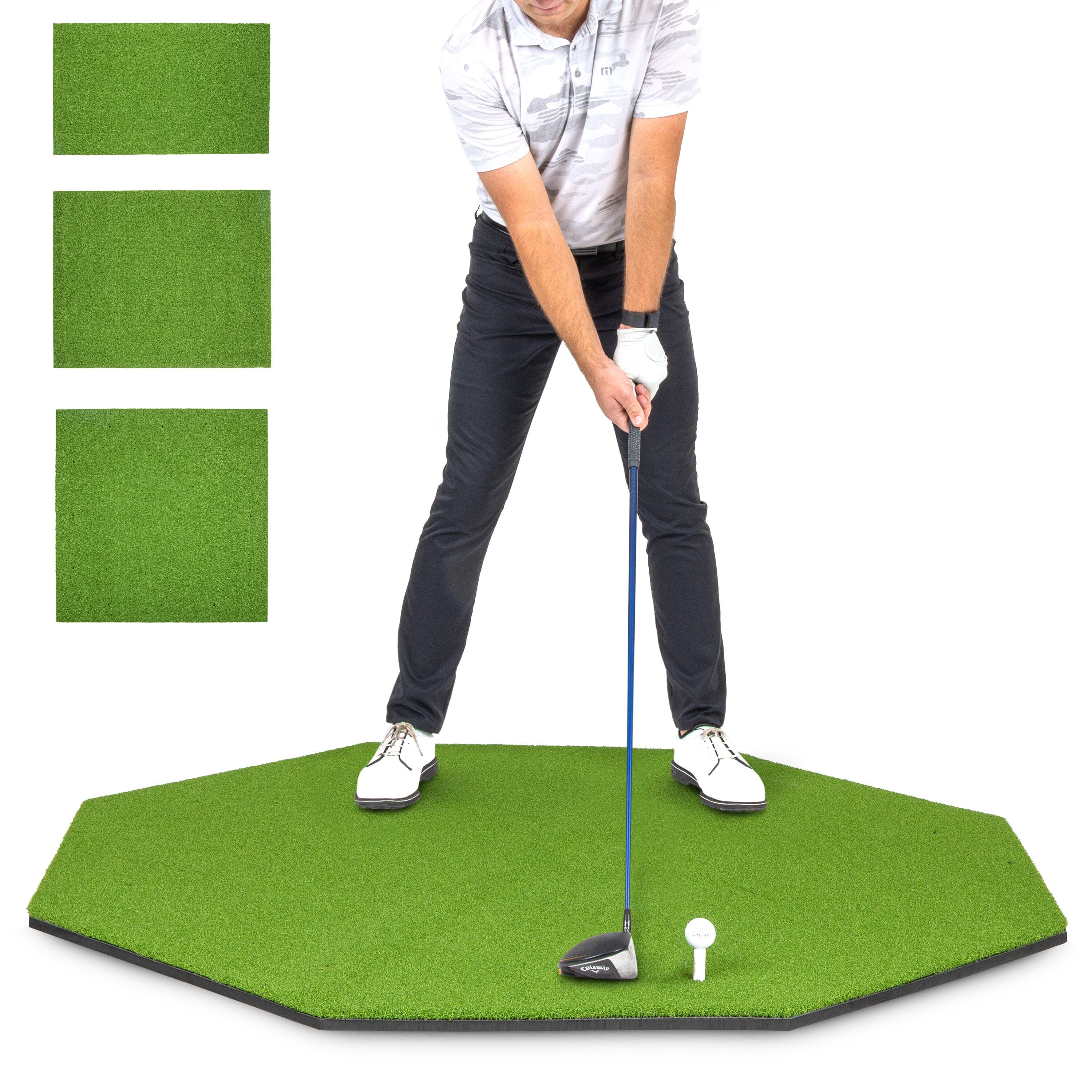 GoSports Golf Hitting Mat - PRO 5 x 5 ft Octagon - 15 mm
