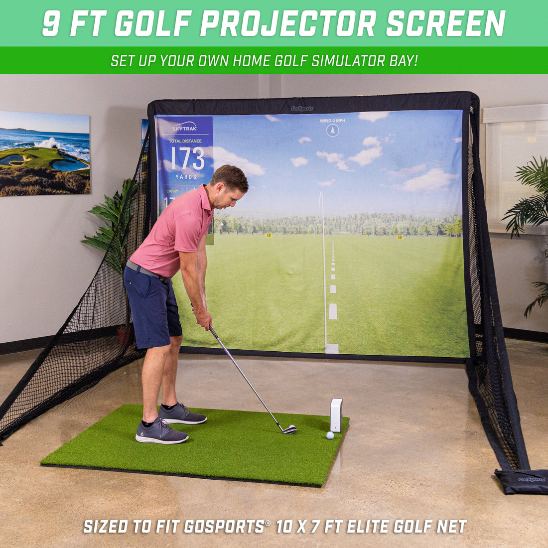 GoSports 9 ft Golf Simulator Impact Screen (Simulator sold separately)