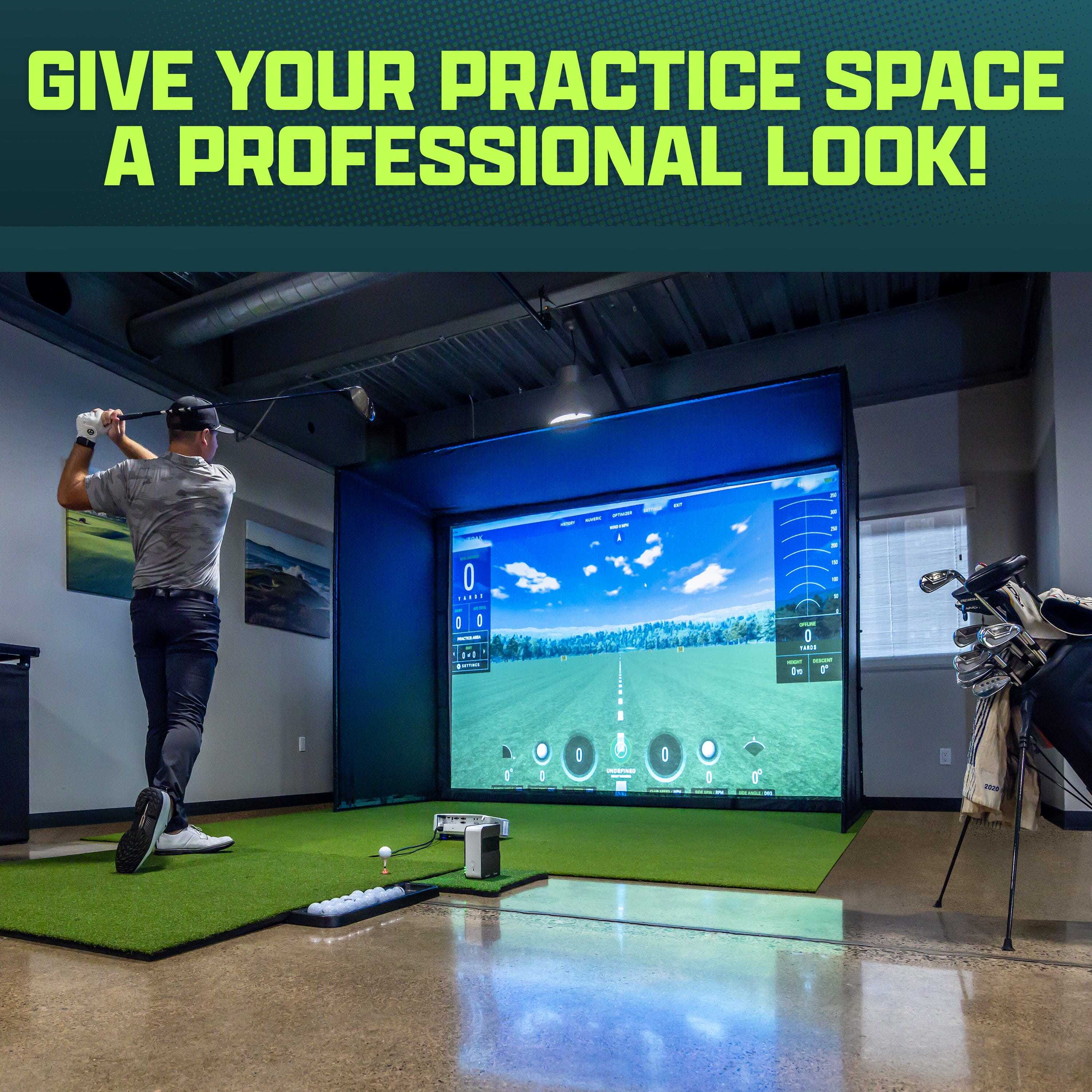 GoSports Golf Simulator Turf - 15 mm ELITE Golf Mat for Indoor Home Setups