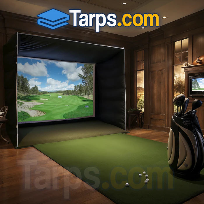 9' x 12' Golf Simulation Enclosure Kit with Screen & Side Panels