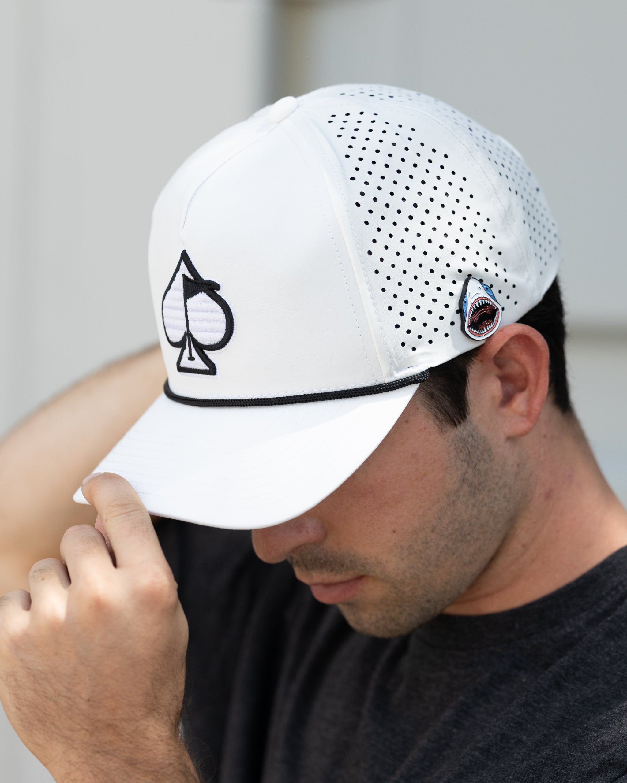 Perforated Rope Hat White | Lightweight Golf Hat by Grater Golf
