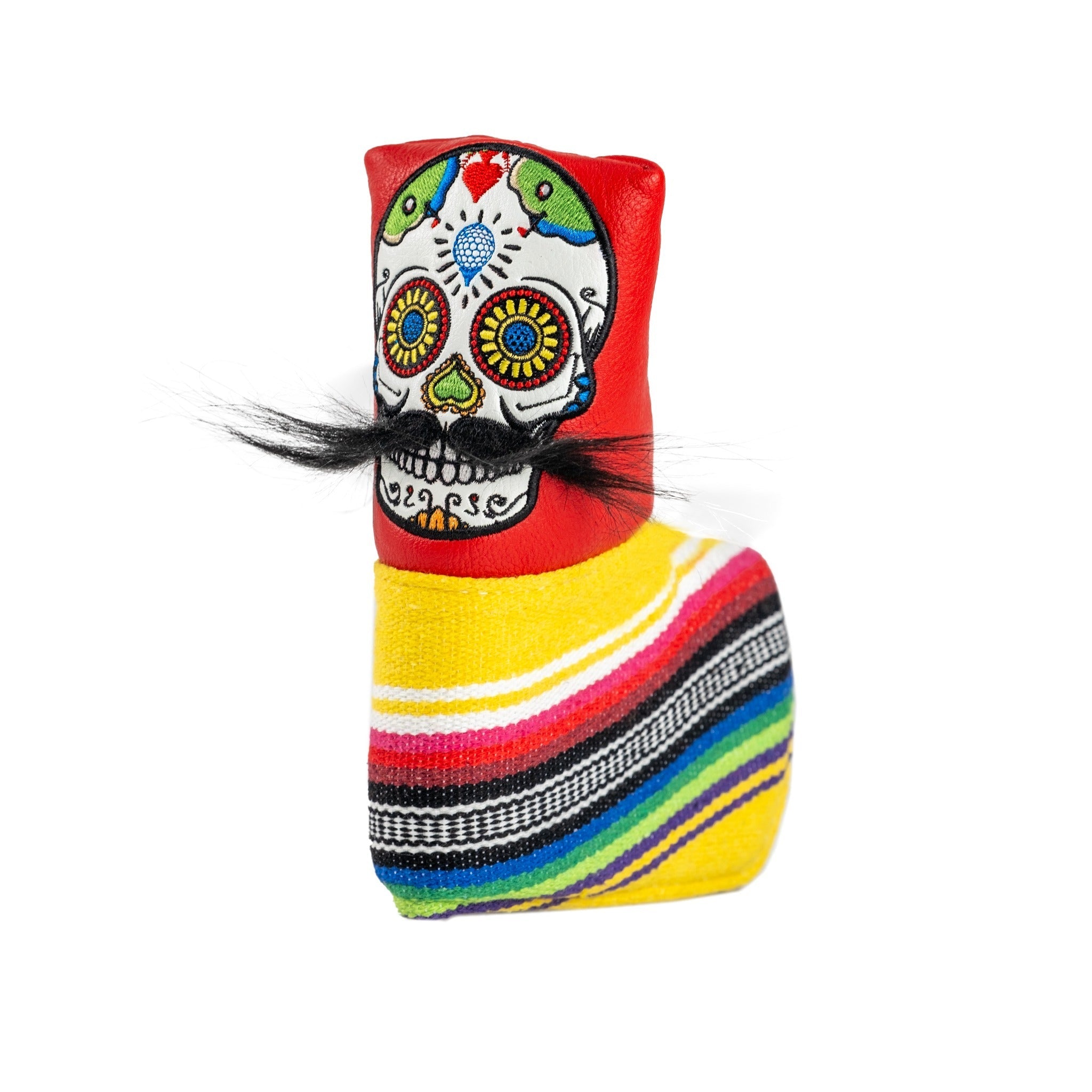 Mustache Sugar Skull - Blade Putter Cover Red