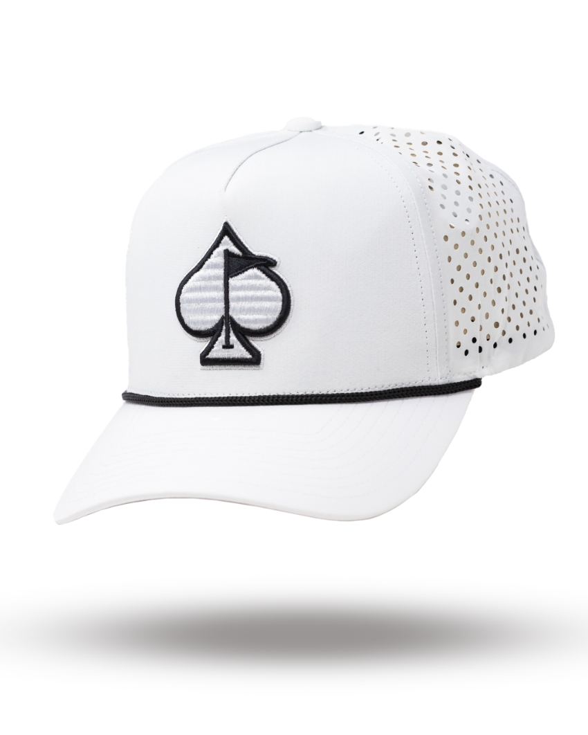 Perforated Rope Hat White | Lightweight Golf Hat by Grater Golf