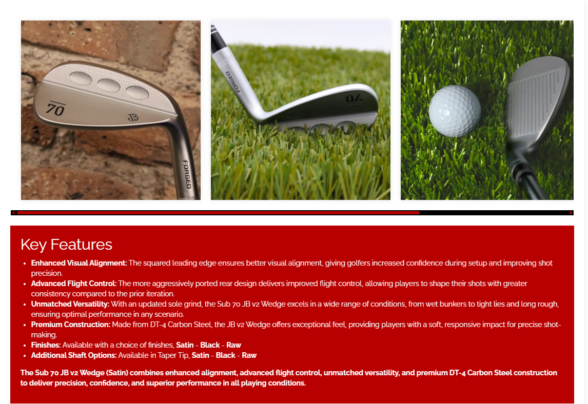 Sub 70 JB V2 Forged Wedge