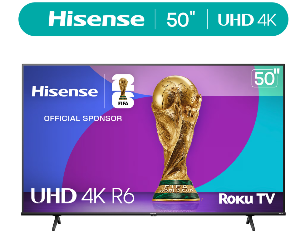 Hisense 50" Class 4K UHD LED LCD Roku Smart TV HDR R6 Series 50R6E3