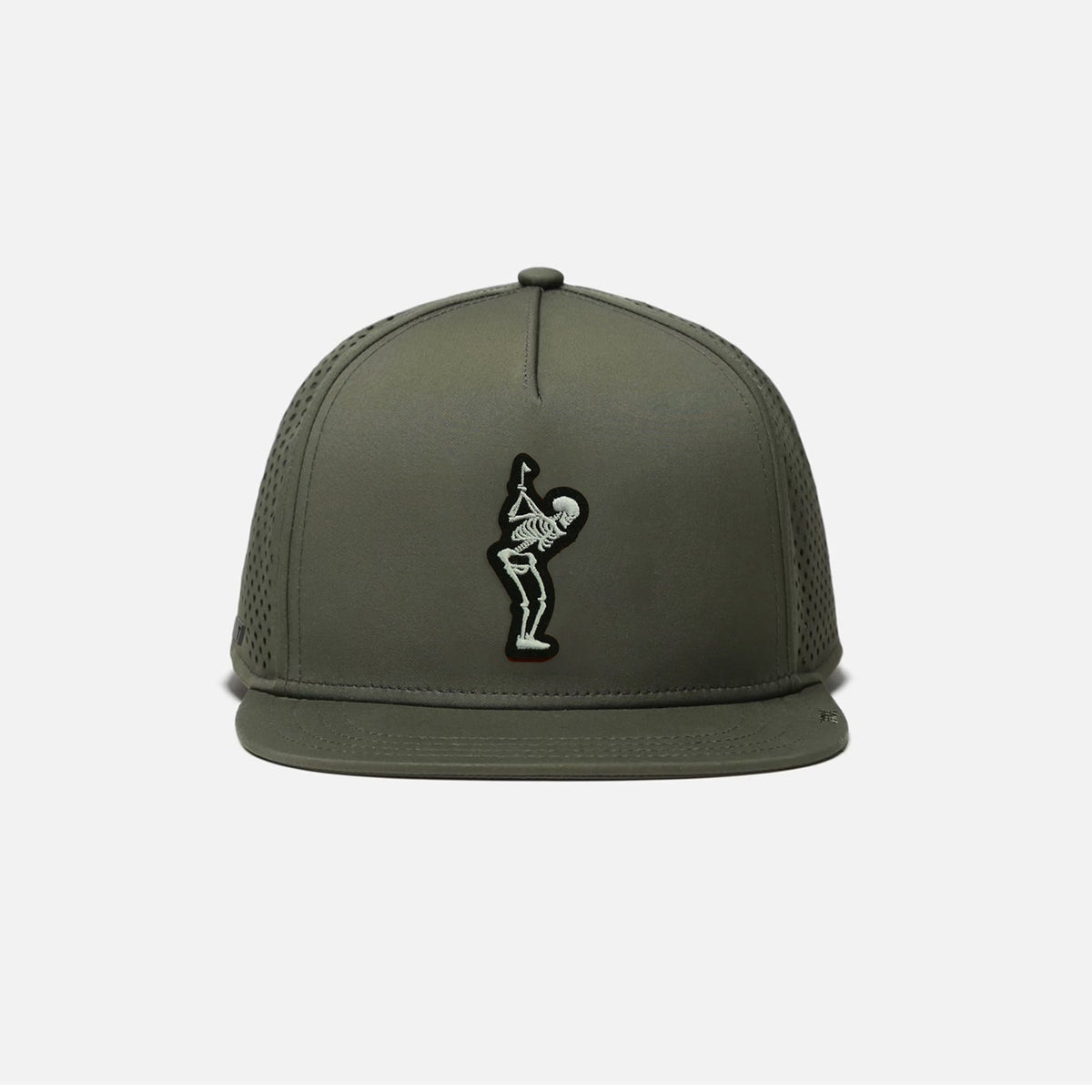 TRUE LinksWear Lux Tech 5-Panel Snapback - Dead Golfer - Olive