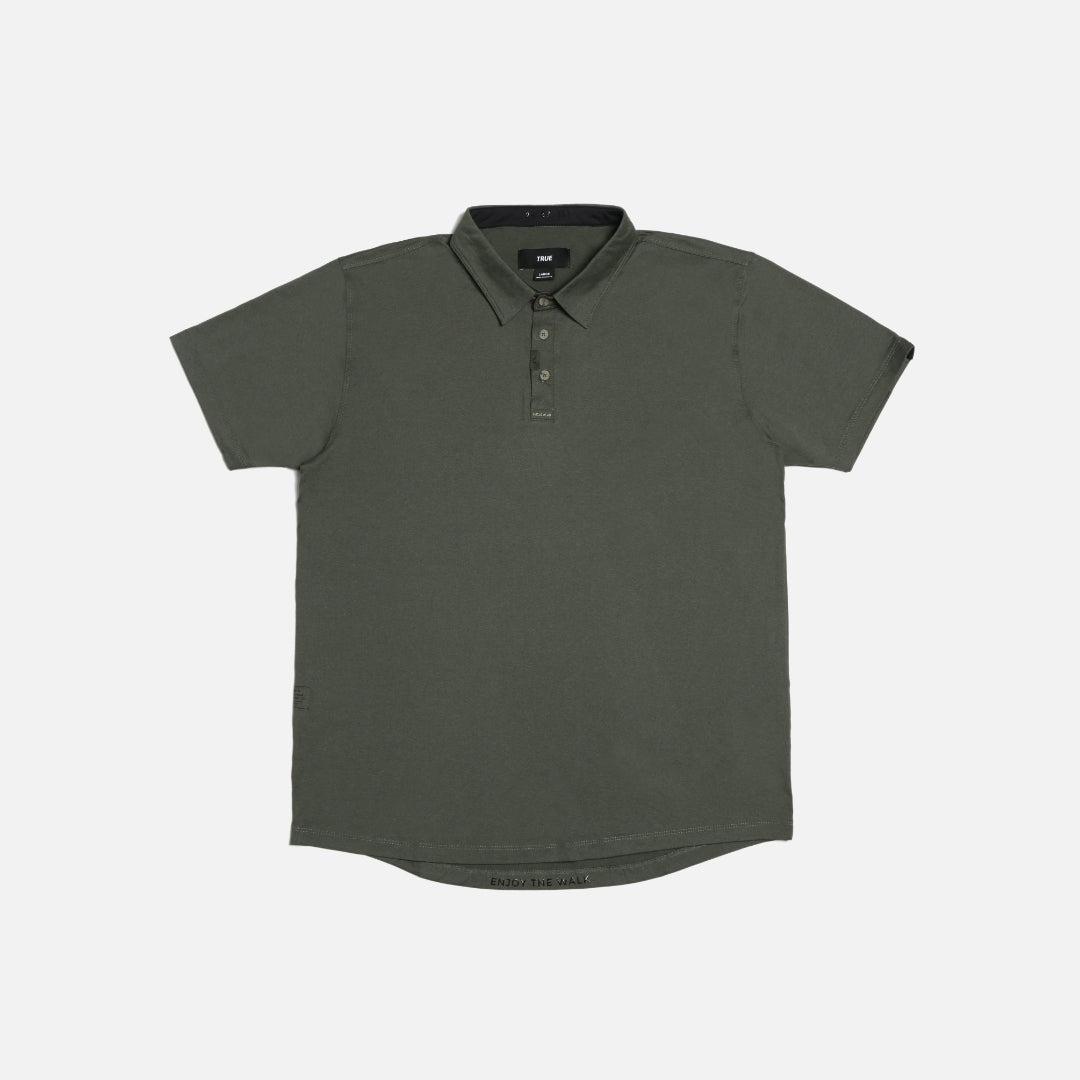 TRUE LinksWear All Day Polo Heather - Olive Heather
