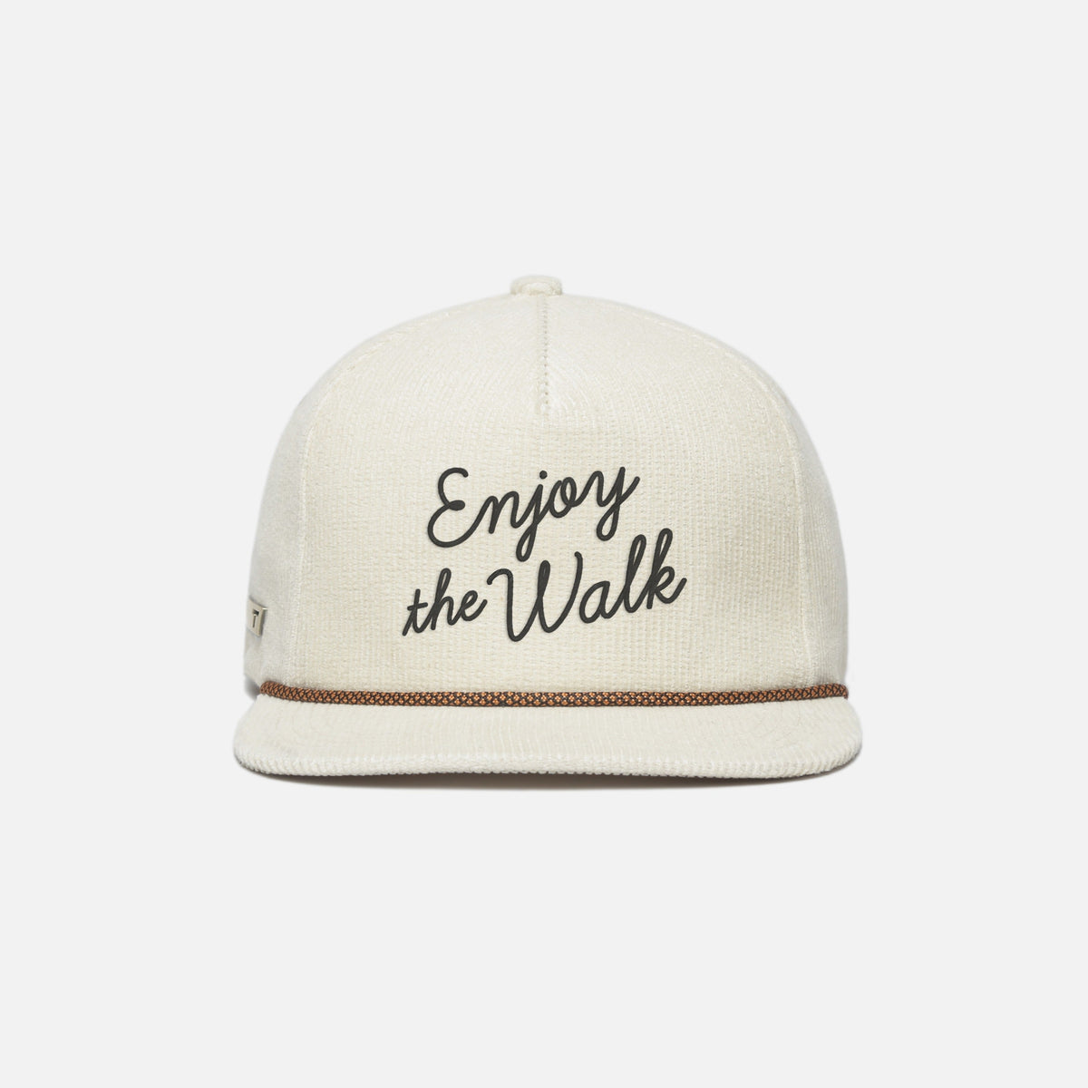 TRUE LinksWear Enjoy the Walk Corduroy 5-Panel Strapback Hat - Stone
