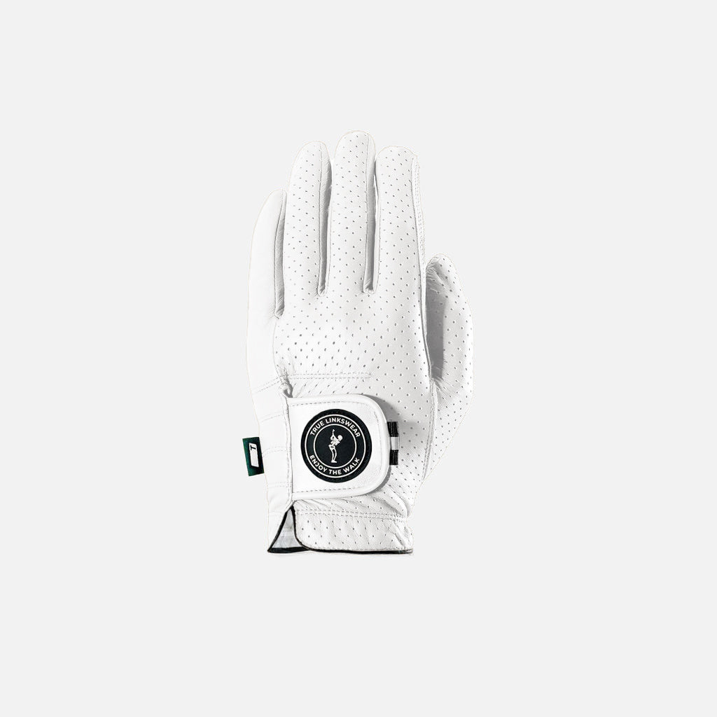 TRUE LinksWear Lux Golf Glove - Left Hand (Right-Handed Golfers) - White