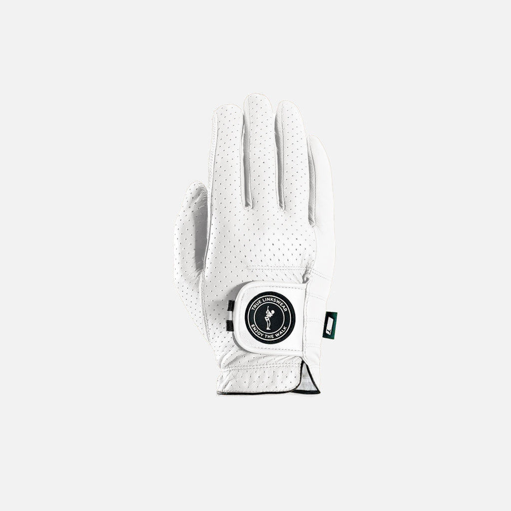 TRUE LinksWear Lux Golf Glove - Right Hand (Left-Handed Golfers) - White