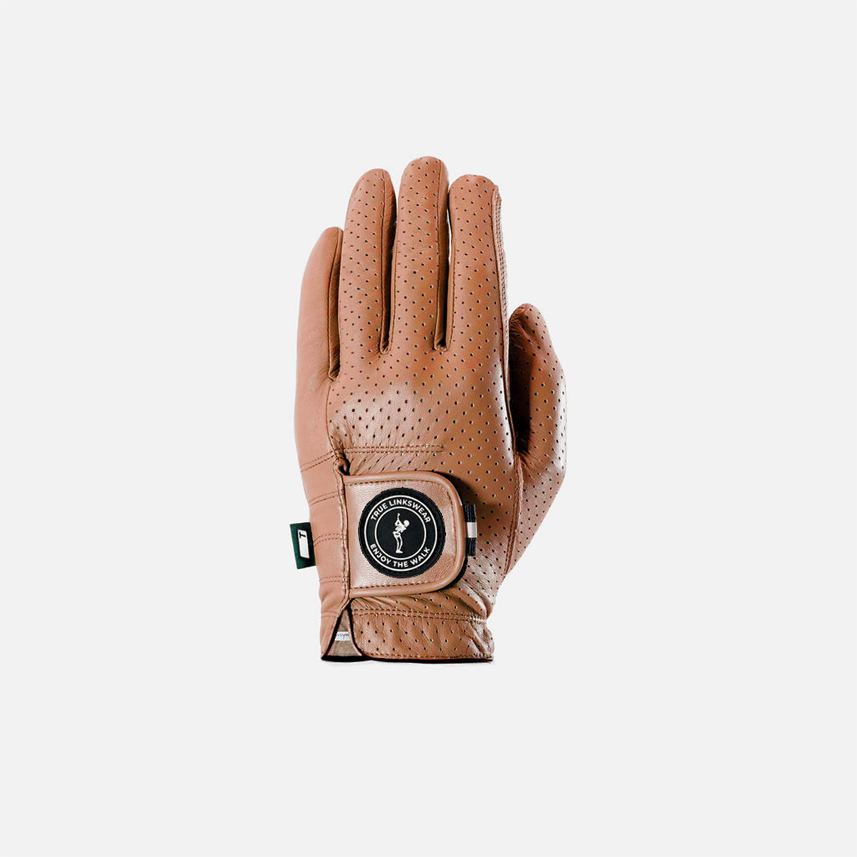 TRUE LinksWear Lux Golf Glove - Left Hand (Right-Handed Golfers) - Cognac