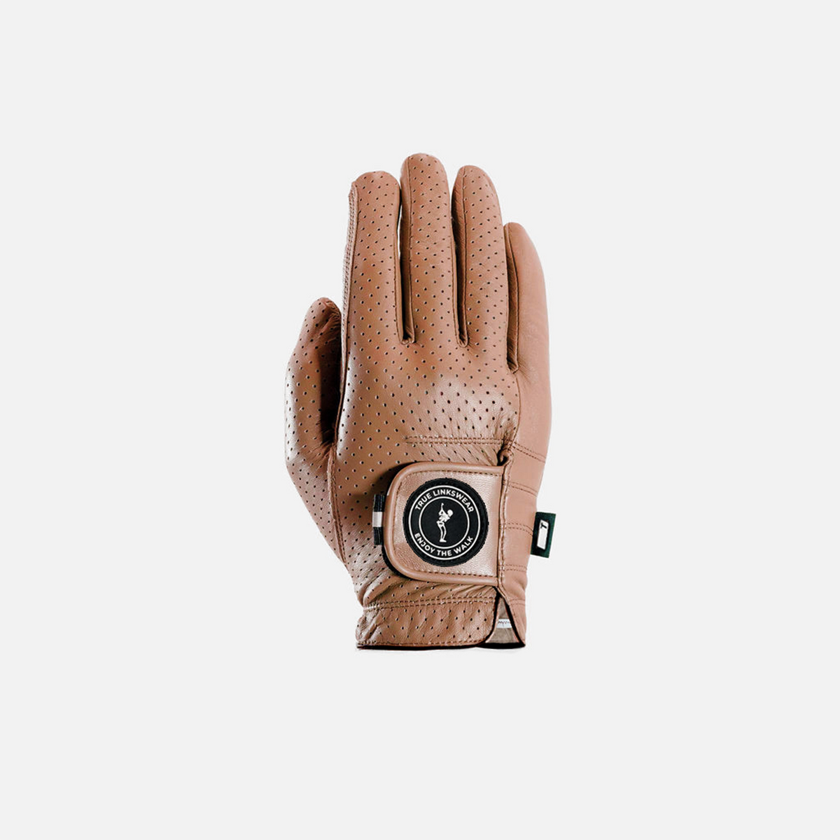 TRUE LinksWear Lux Golf Glove - Right Hand (Left-Handed Golfers) - Cognac