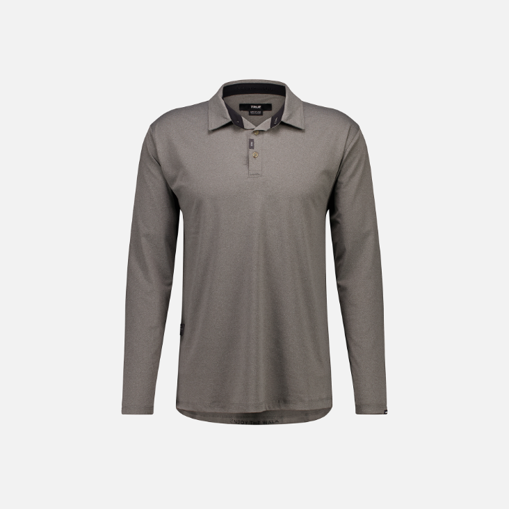 TRUE LinksWear All Day Polo Long Sleeve - Heather Grey