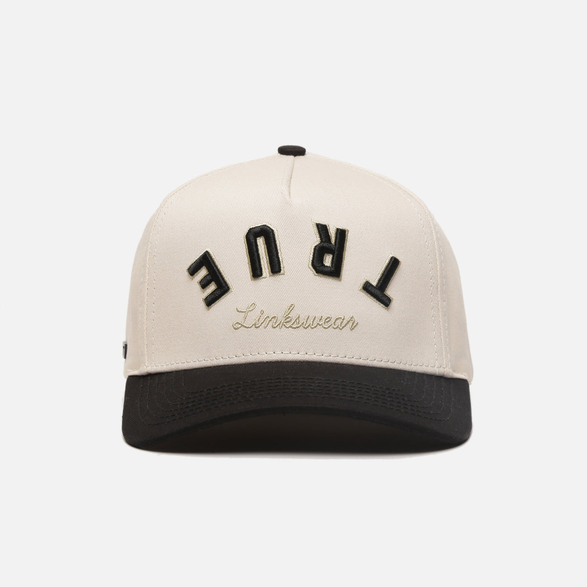 TRUE LinksWear Backspin Twill Snapback Hat - Bone/Black