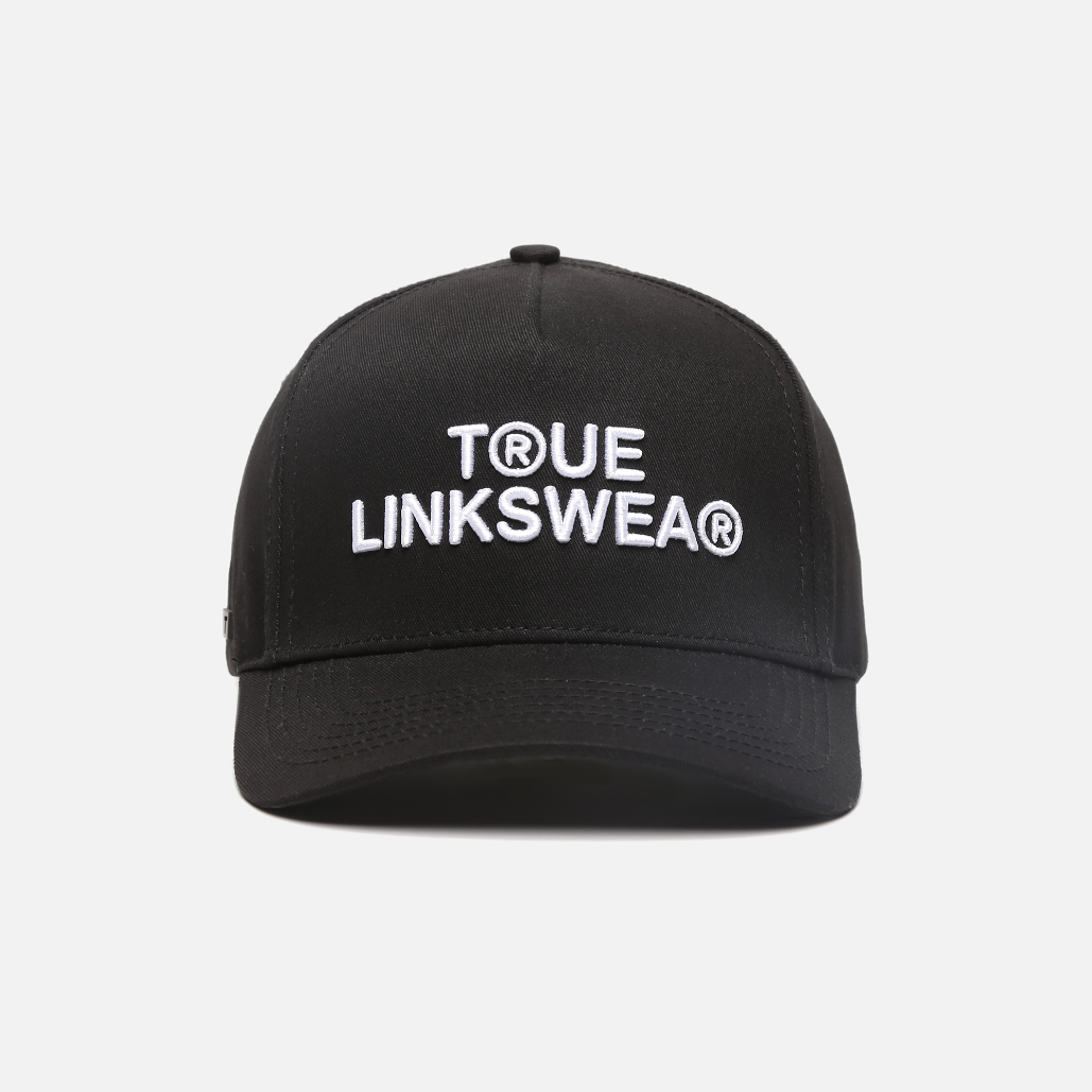 TRUE LinksWear Trademark Twill Snapback Hat - Black