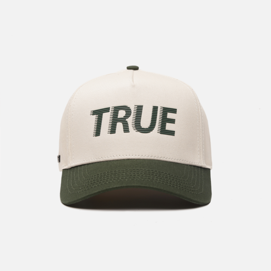 TRUE LinksWear Movement Twill Snapback Hat - Bone/Green