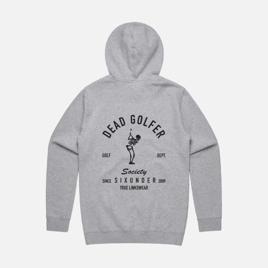 TRUE LinksWear Six Under Dead Golfer Premium Hoodie - Heather Grey