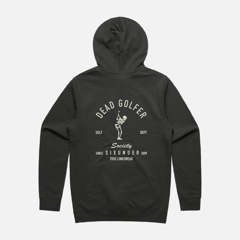 TRUE LinksWear Six Under Dead Golfer Premium Hoodie - Coal
