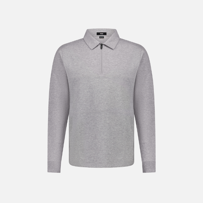 TRUE LinksWear Future Staples Quarter Zip - Heather Grey