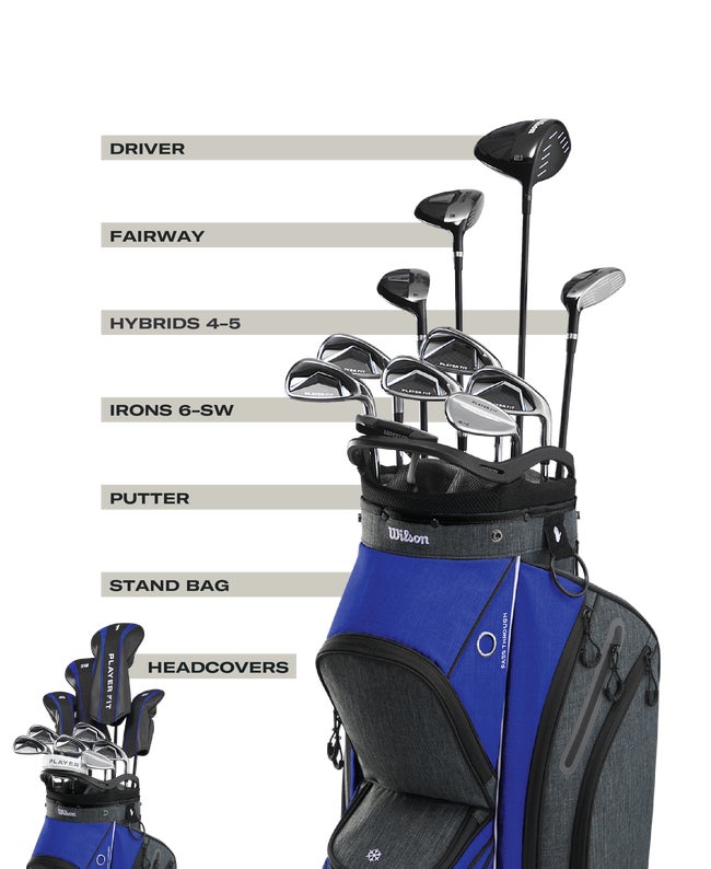 Wilson Men's PlayerFit Steel Complete Set with Cart Bag