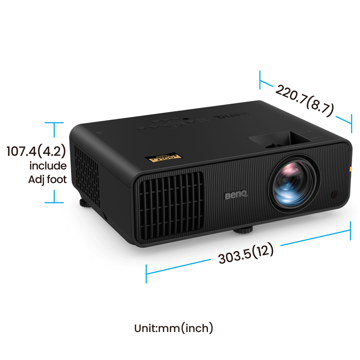 BenQ AH30ST 3000 Lumen 1080P Short Throw LED Golf Simulator Projector - view 4