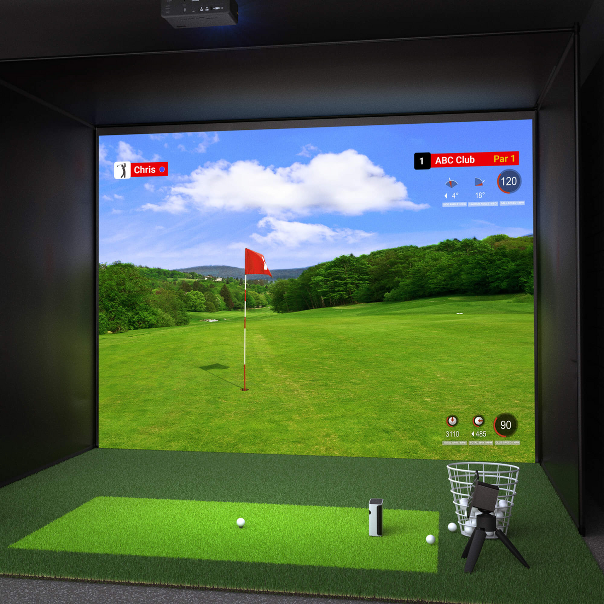 BenQ AH30ST 3000 Lumen 1080P Short Throw LED Golf Simulator Projector - view 9