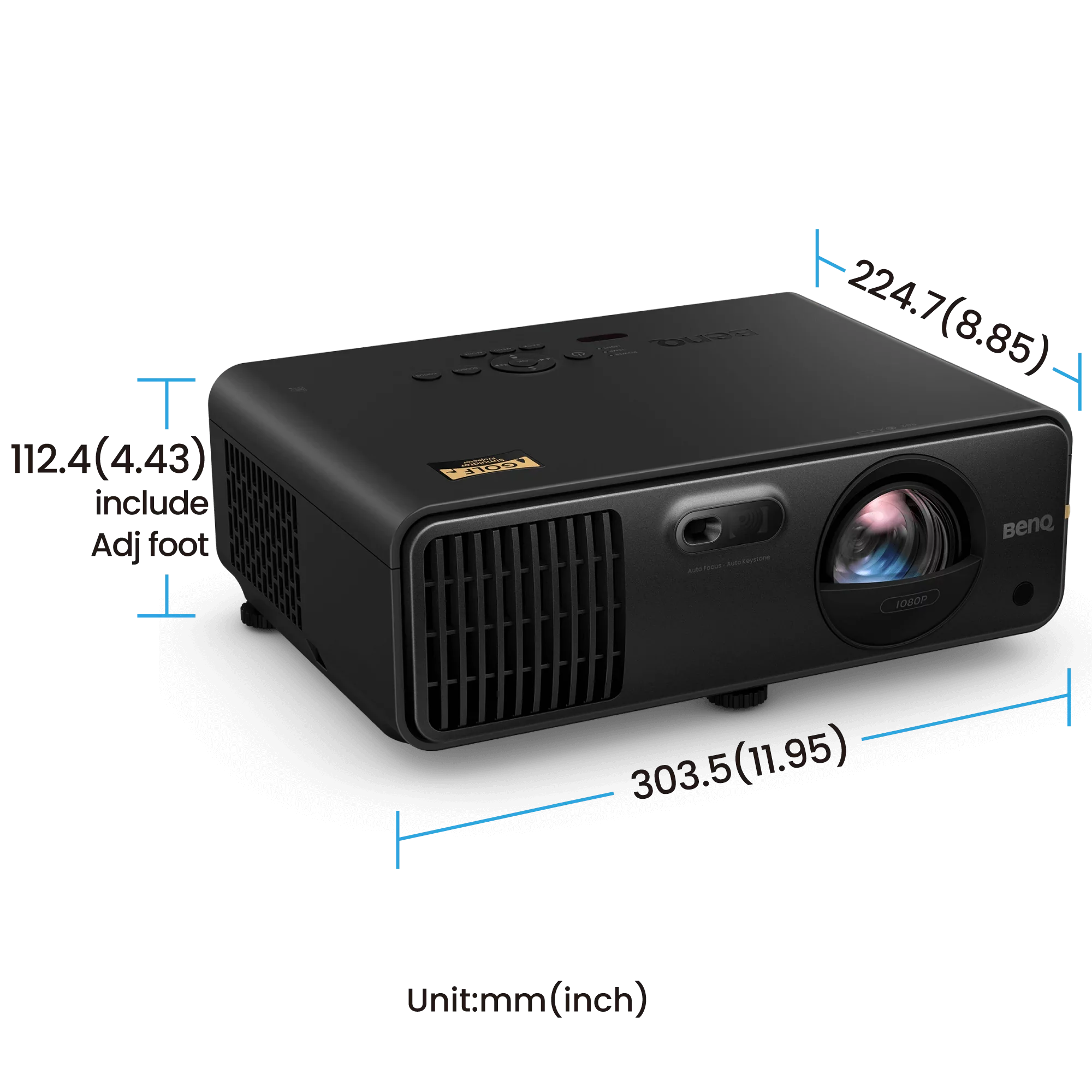 BENQ AH500ST 4000 Lumen Short Throw 1080P Laser Golf Simulator Projector