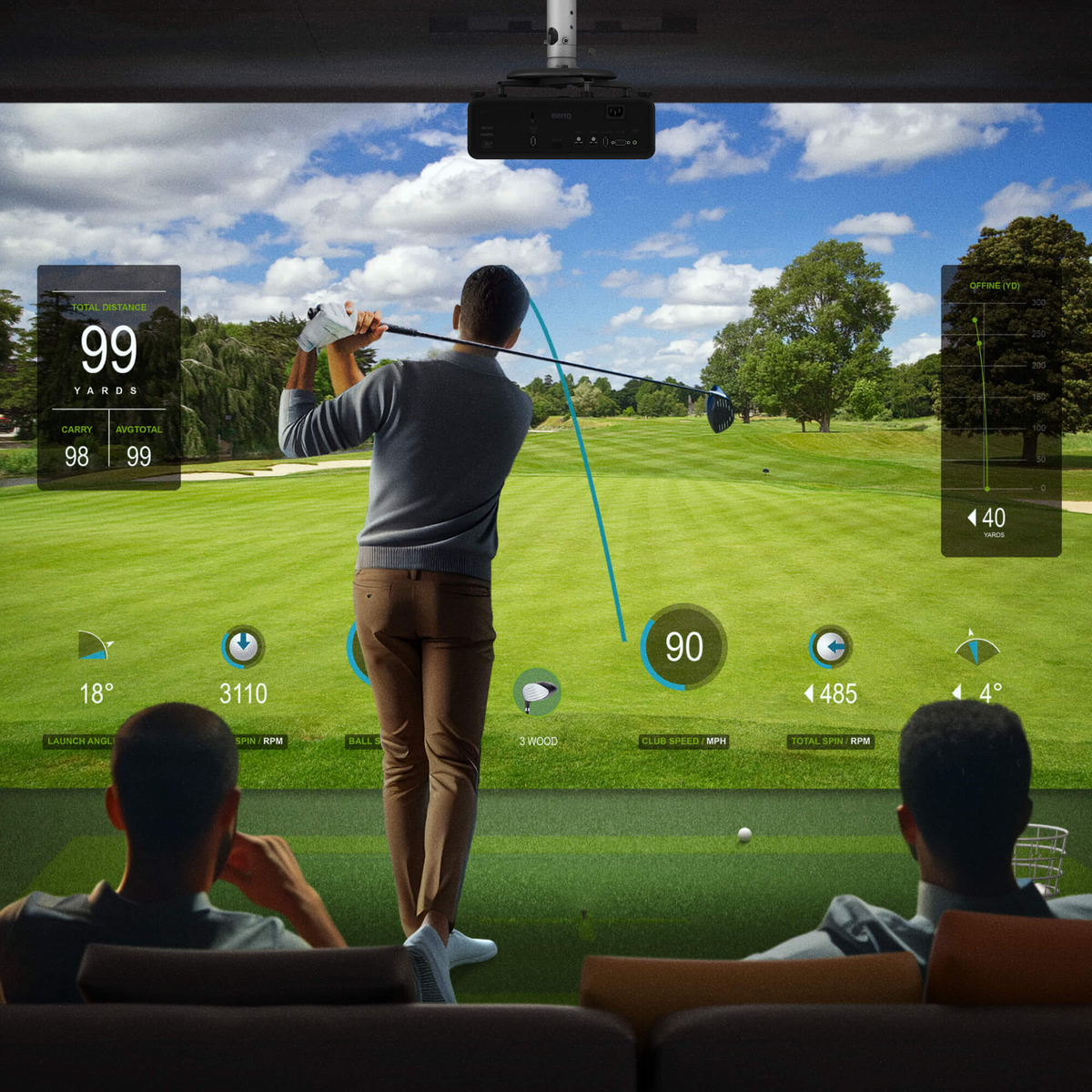 BenQ AK700ST 4000 Lumen 4K Short Throw Laser Golf Simulator Projector - view 9