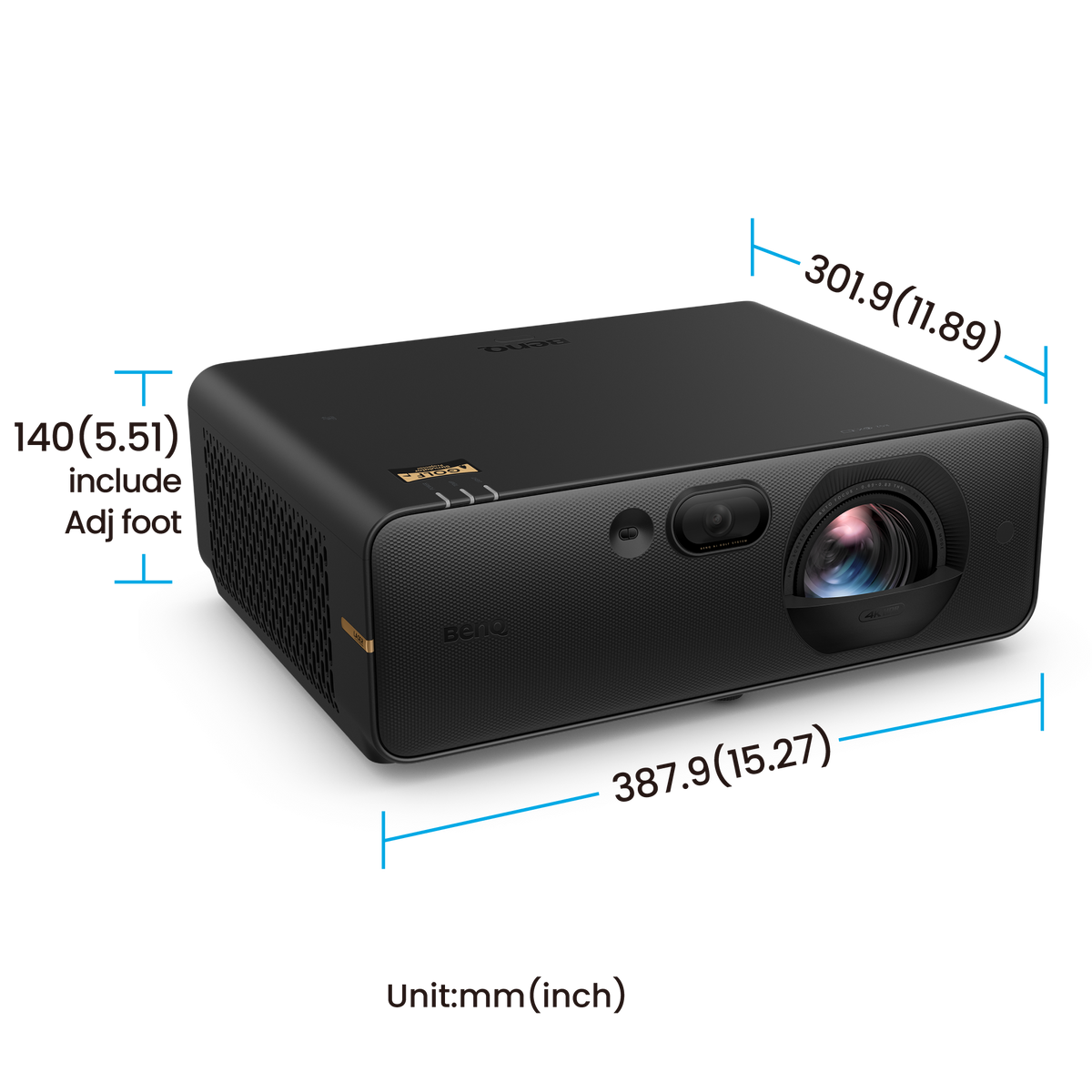 BenQ AK800ST 5000 Lumen 4K Short Throw Laser Golf Simulator Projector - view 4