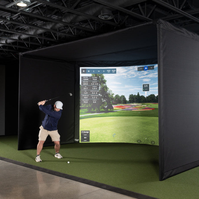 Carl's Place Curved Golf Simulator Enclosure Kit from Carl's Place, available at Grater Golf