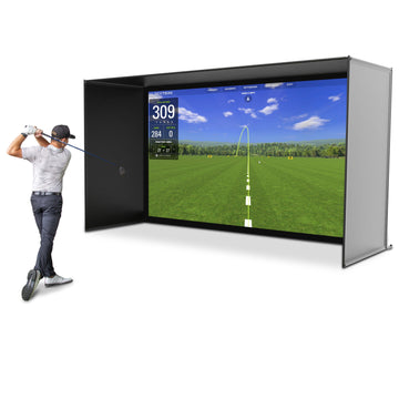 GoSports 14 x 8 ft Golf Simulator Enclosure Net - Complete Set with Frame and HD Impact Screen Kit