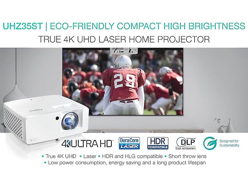 Optoma UHZ35ST 3500 Lumen 4K UHD Short Throw Golf Simulator Projector