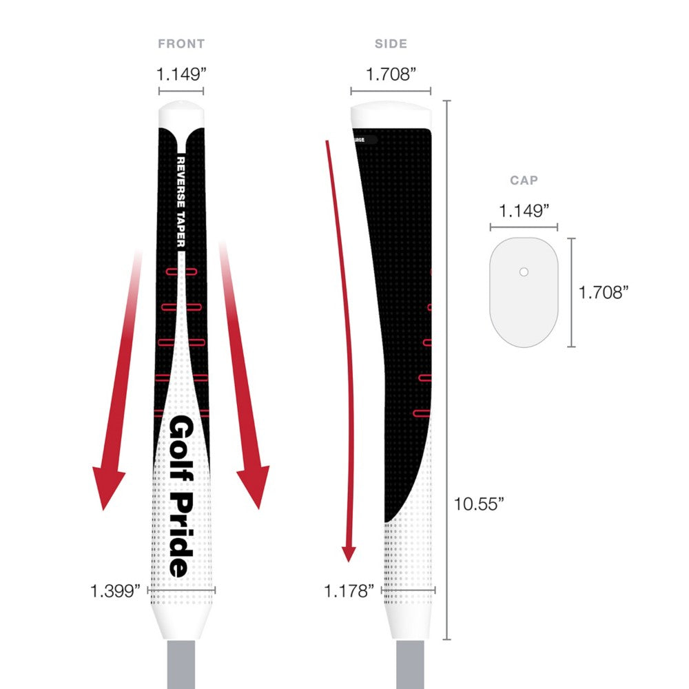 Golf Pride Reverse Taper Pistol Putter Grip - Large