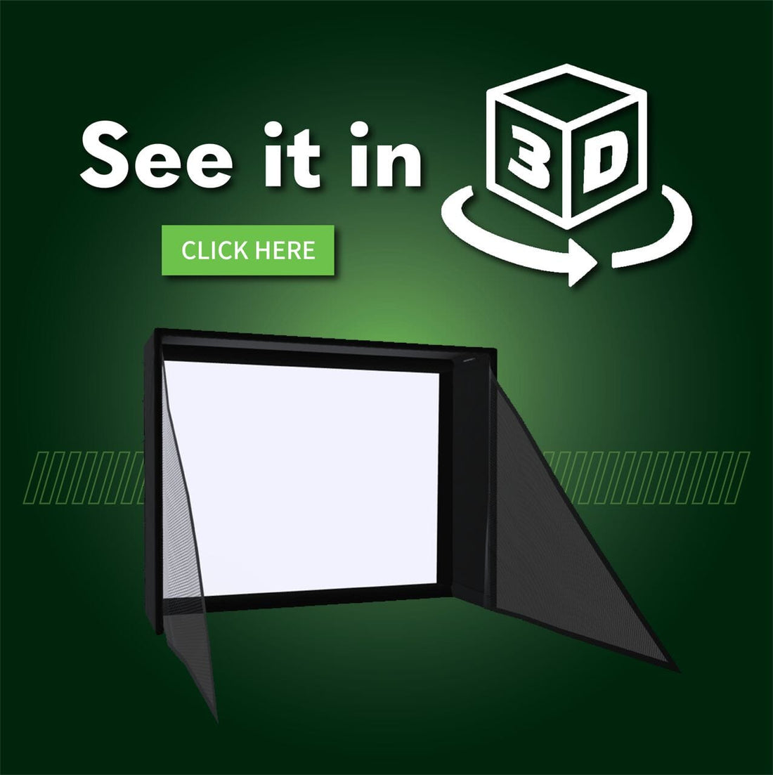 SIG Golf Simulator Enclosure indoor golf product, available from Grater Golf