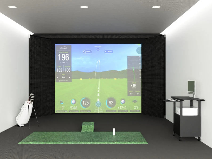 Grater Golf Albatross Golf Simulator Enclosure with Preferred Impact Screen